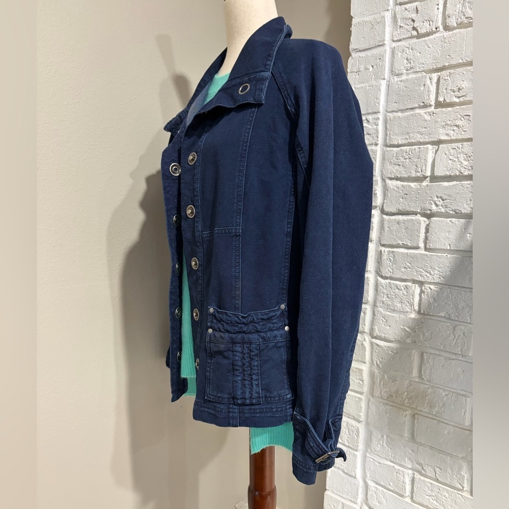 Coldwater Creek Navy Button Front Utility Jacket - Picture 2 of 3